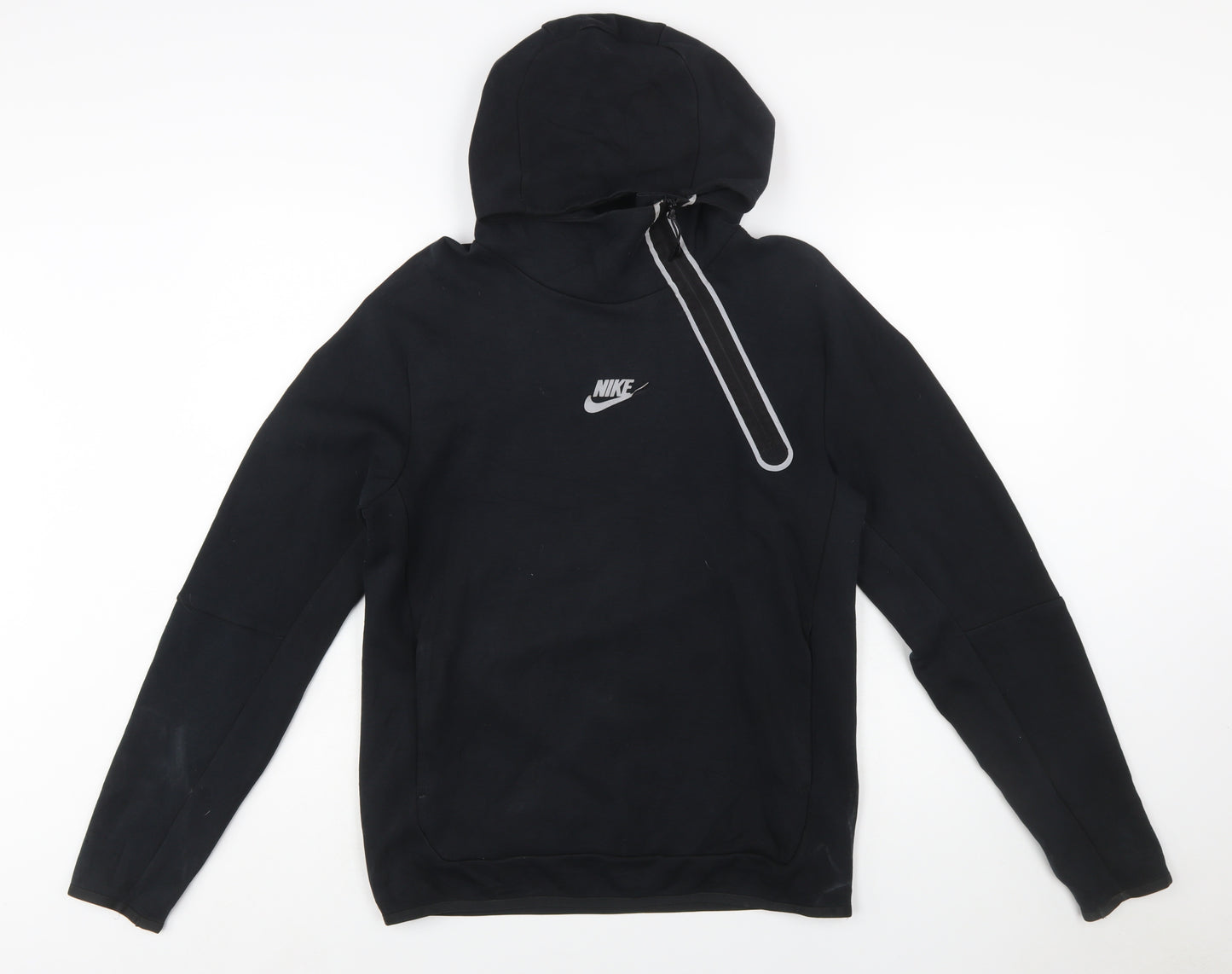 Nike Men’s Black Small Hooded Sweatshirt with 1/4 Zip and Logo Print
