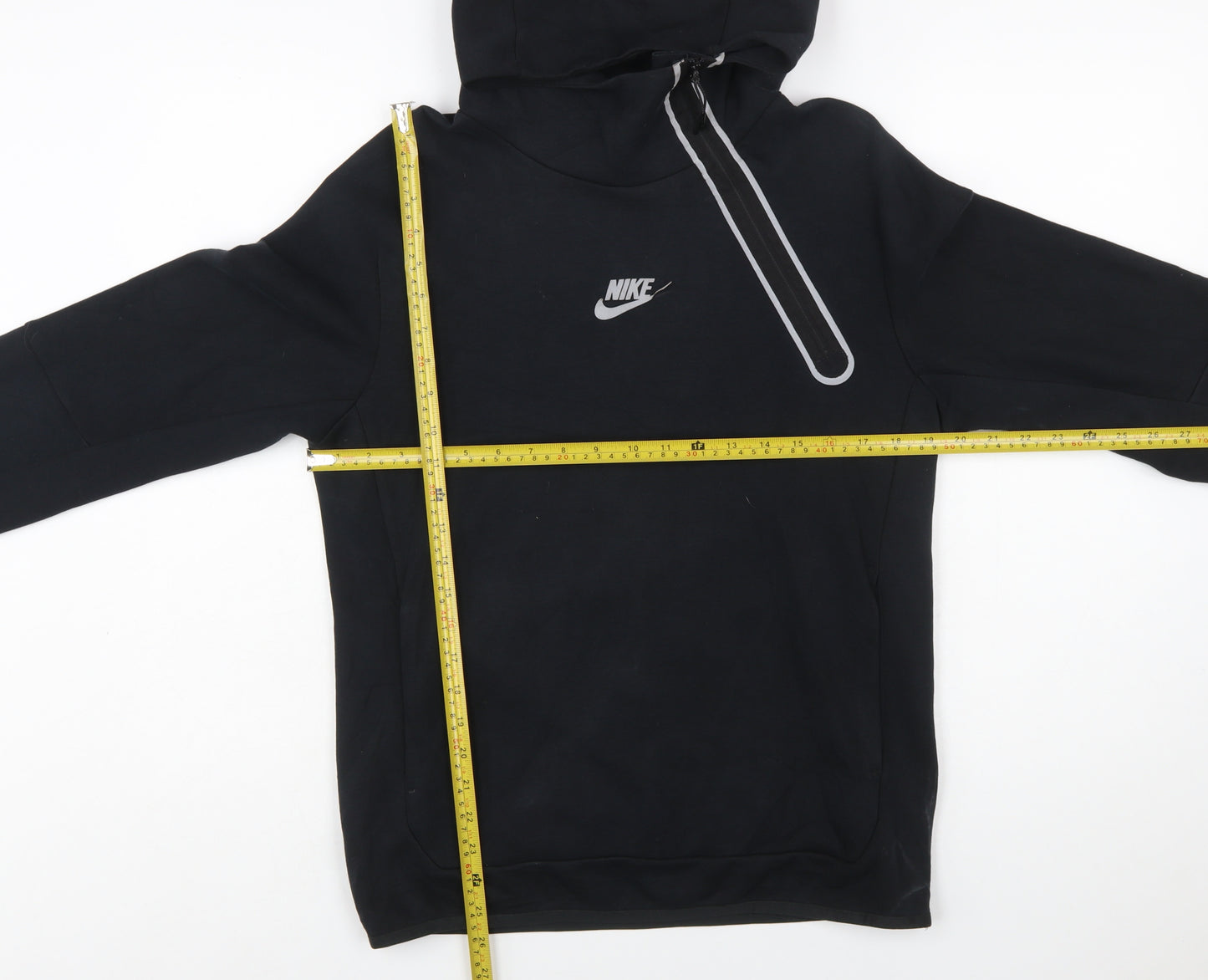 Nike Men’s Black Small Hooded Sweatshirt with 1/4 Zip and Logo Print
