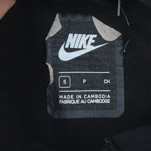 Nike Men’s Black Small Hooded Sweatshirt with 1/4 Zip and Logo Print