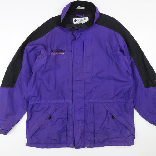 Columbia Men's Purple Tech Series Waterproof Parka Jacket L