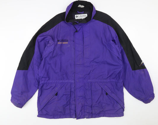 Columbia Men's Purple Tech Series Waterproof Parka Jacket L