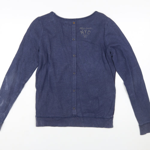 Hilfiger Denim Womens Navy Blue Pullover Sweatshirt M Sequin Heart