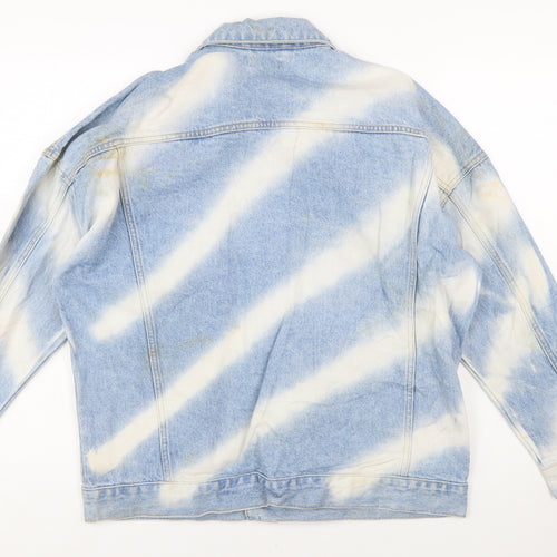 boohooMAN Men's Blue Denim Basic Jacket Size S Regular Fit