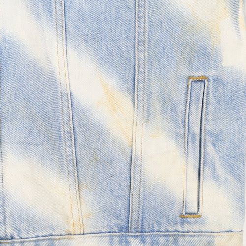 boohooMAN Men's Blue Denim Basic Jacket Size S Regular Fit