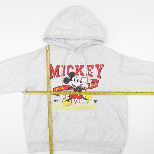 Disney Women Grey Mickey Mouse Pullover Hoodie Size 10/12