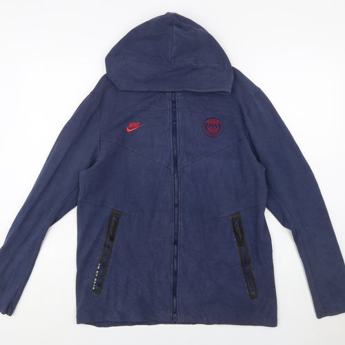 Nike Mens Blue Full Zip Hooded Sports Hoodie Size M