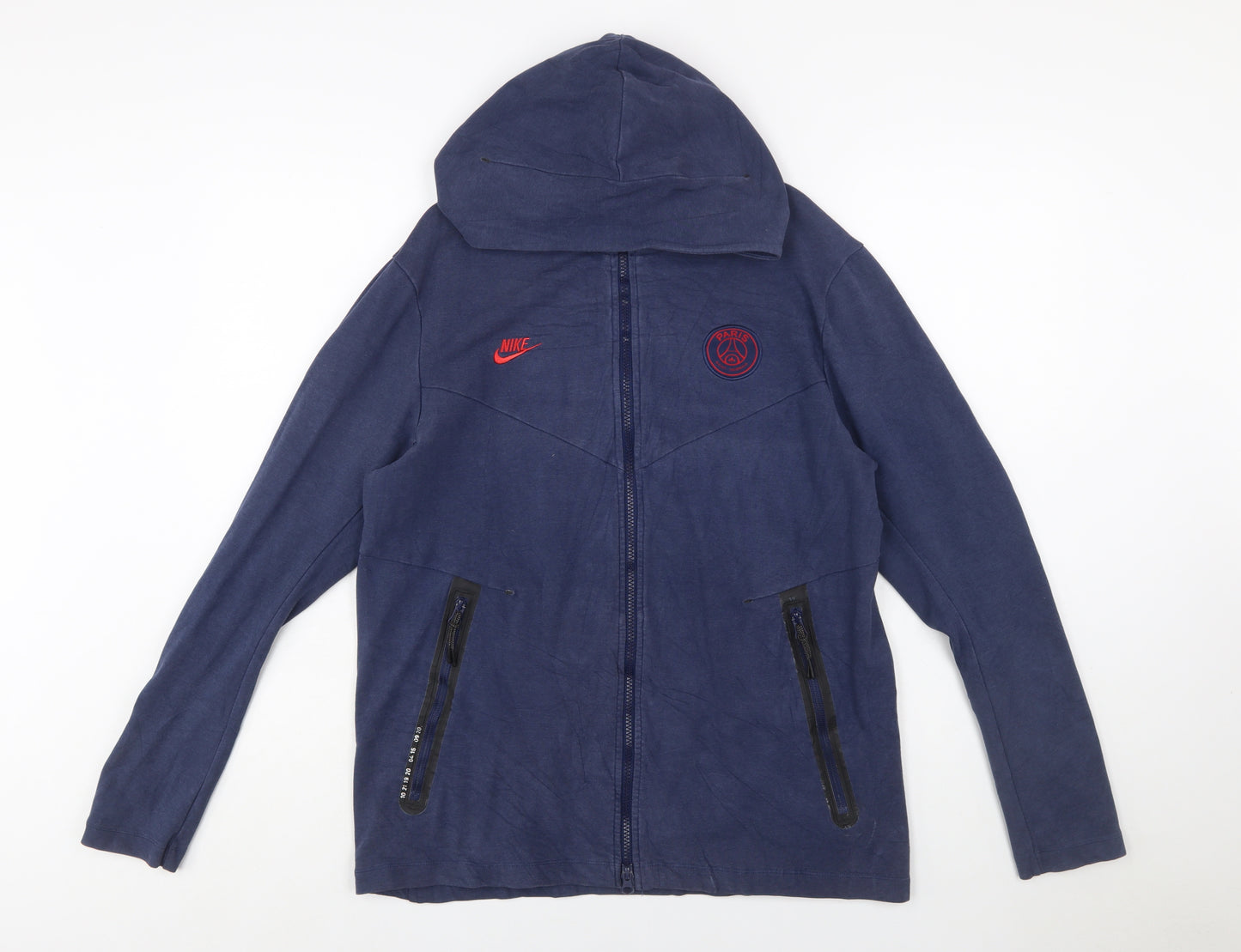 Nike Mens Blue Full Zip Hooded Sports Hoodie Size M