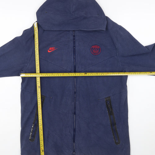 Nike Mens Blue Full Zip Hooded Sports Hoodie Size M