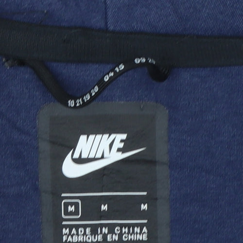 Nike Mens Blue Full Zip Hooded Sports Hoodie Size M