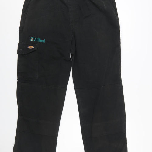 Dickies Men’s Black Cargo Work Trousers 30R Cotton Blend
