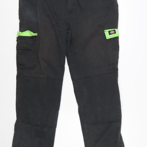 Dickies Men’s Black Cargo Work Trousers L 40in Waist Cotton Blend