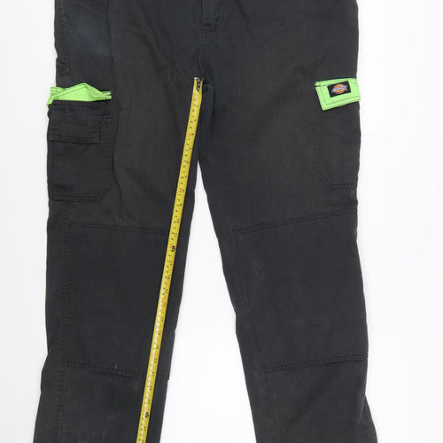 Dickies Men’s Black Cargo Work Trousers L 40in Waist Cotton Blend