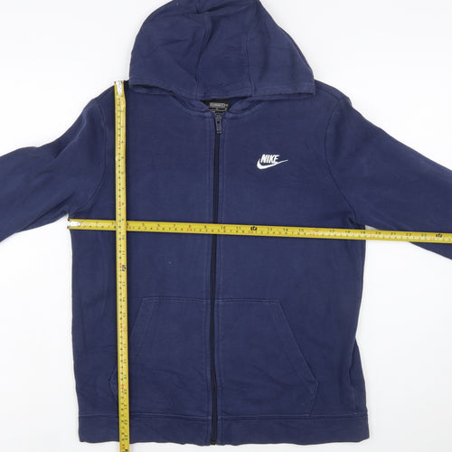 Nike Boys Blue Full Zip Hoodie XL 158-170cm Cotton Blend Standard Fit