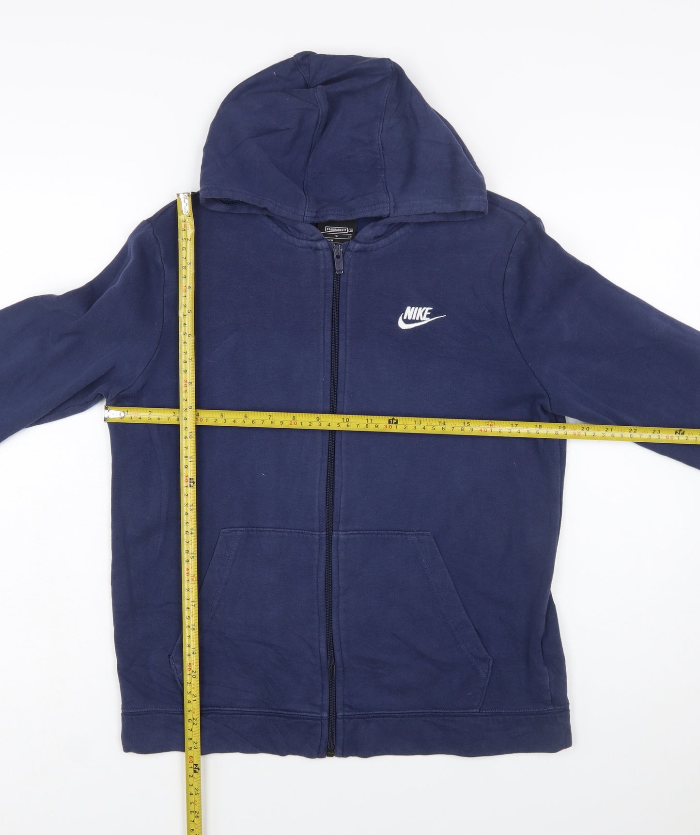 Nike Boys Blue Full Zip Hoodie XL 158-170cm Cotton Blend Standard Fit
