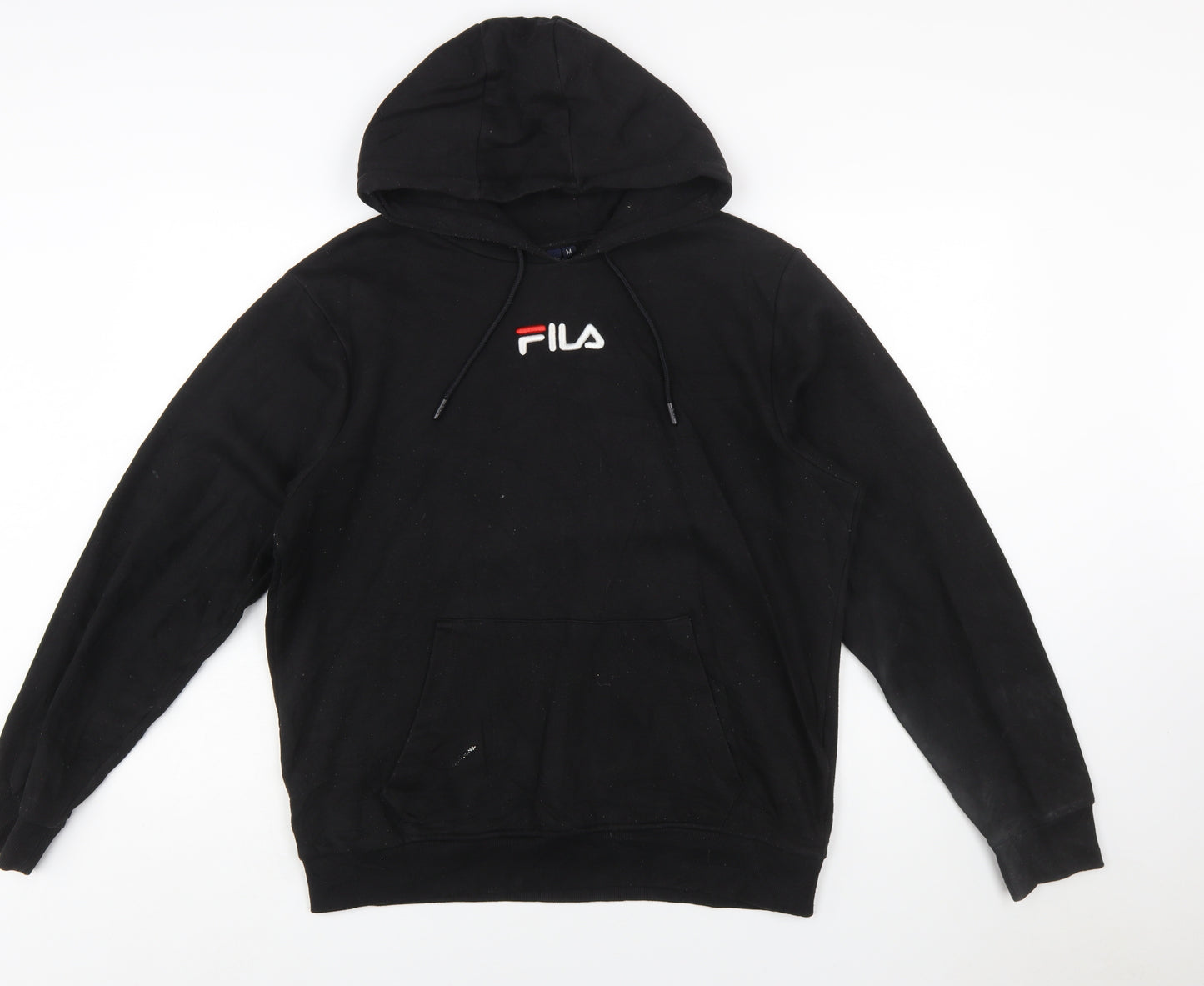 Fila Men's Black Pullover Hoodie M Logo Graphic Sweatshirt