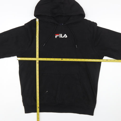 Fila Men's Black Pullover Hoodie M Logo Graphic Sweatshirt
