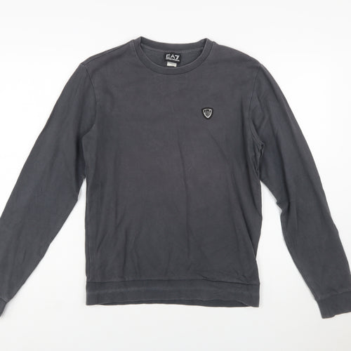 Emporio Armani EA7 Men's Grey Cotton Crew Neck Sweatshirt S