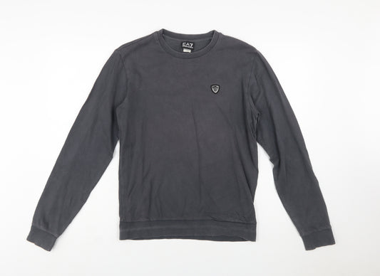 Emporio Armani EA7 Men's Grey Cotton Crew Neck Sweatshirt S