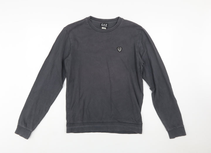 Emporio Armani EA7 Men's Grey Cotton Crew Neck Sweatshirt S