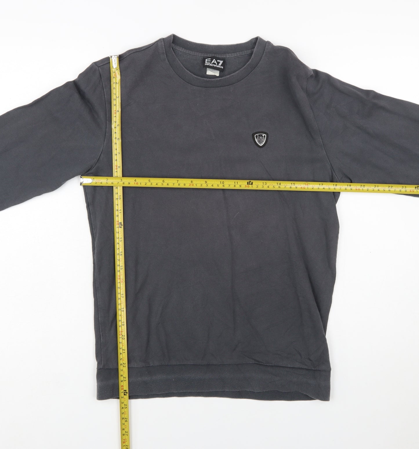 Emporio Armani EA7 Men's Grey Cotton Crew Neck Sweatshirt S