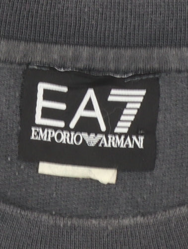 Emporio Armani EA7 Men's Grey Cotton Crew Neck Sweatshirt S