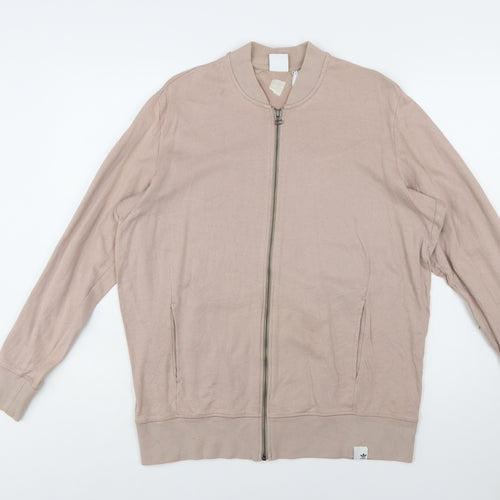 Adidas Women’s Beige Full Zip Sweatshirt Size 16 Cotton Casual