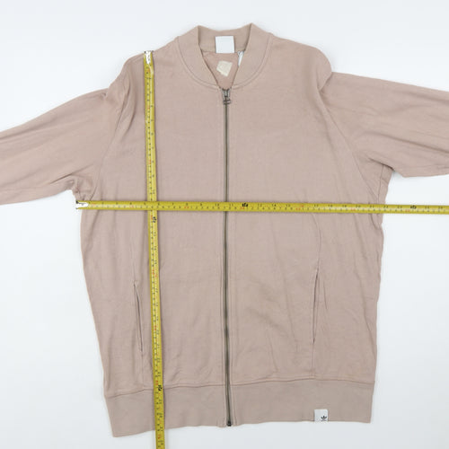 Adidas Women’s Beige Full Zip Sweatshirt Size 16 Cotton Casual