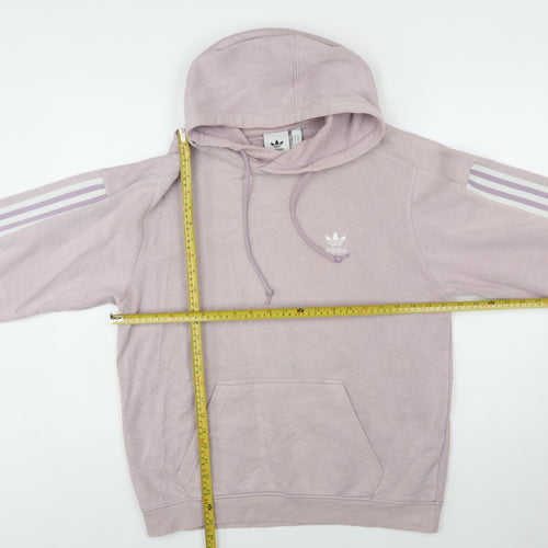 Adidas Womens Mauve Hoodie M Pullover Cotton Blend Hooded Sweatshirt