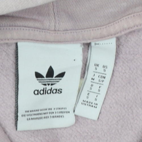 Adidas Womens Mauve Hoodie M Pullover Cotton Blend Hooded Sweatshirt