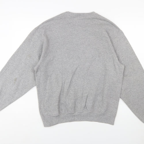 Jerzees Womens Grey Pink Lips Pullover Sweatshirt Size M