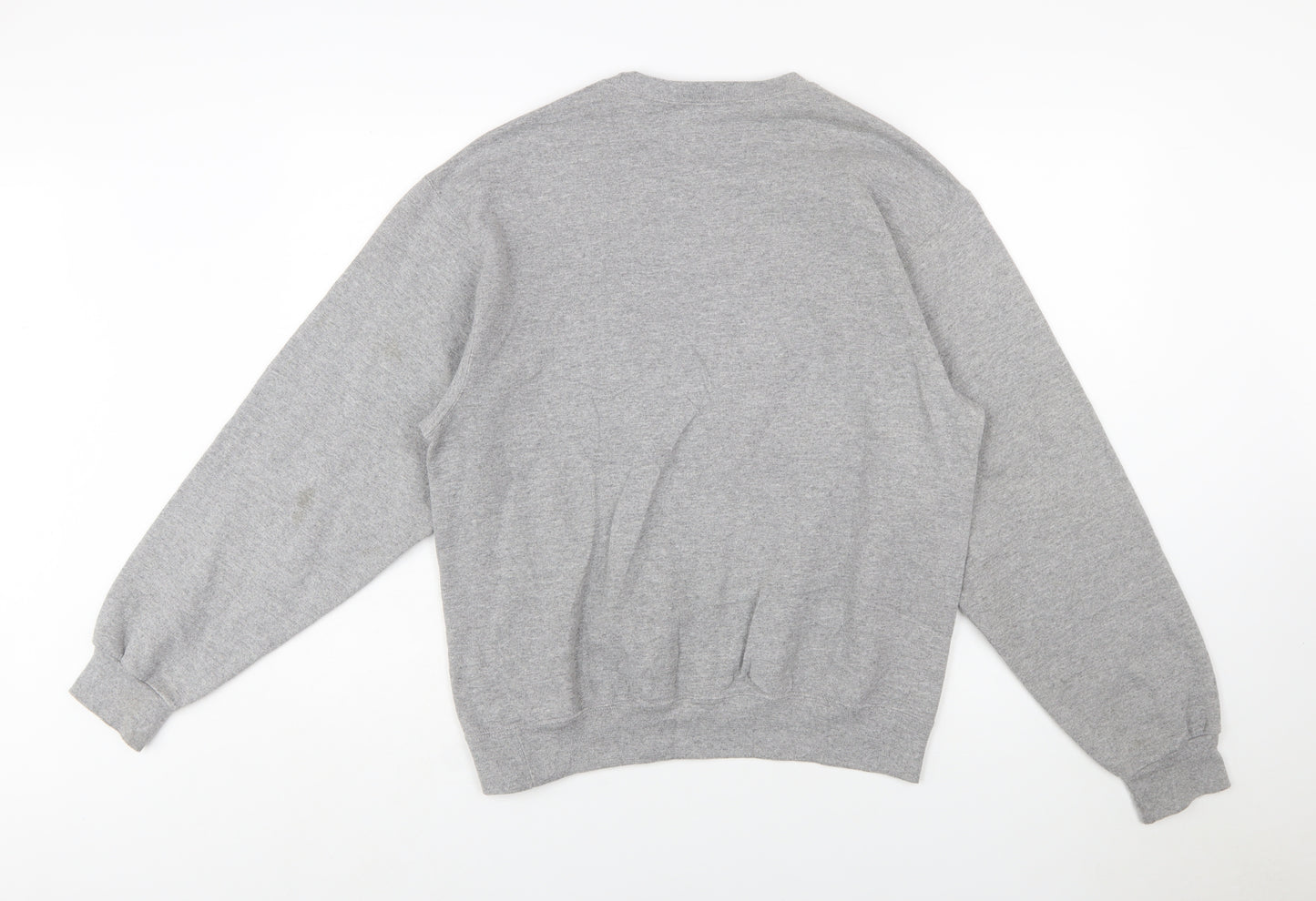 Jerzees Womens Grey Pink Lips Pullover Sweatshirt Size M