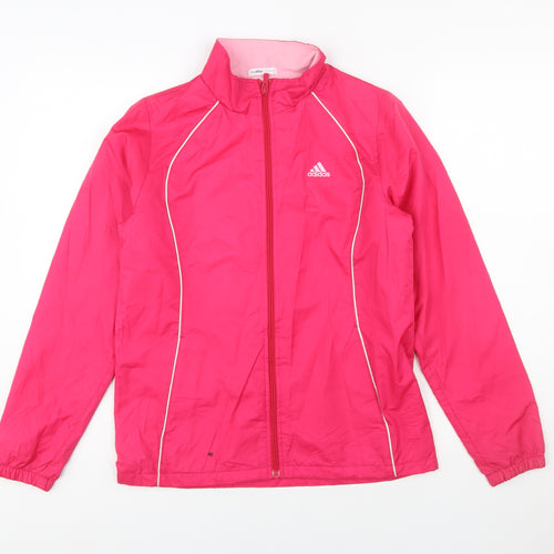 Adidas Women's Pink ClimaProof Windbreaker Jacket Size 8