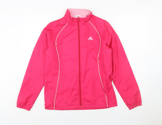 Adidas Women's Pink ClimaProof Windbreaker Jacket Size 8