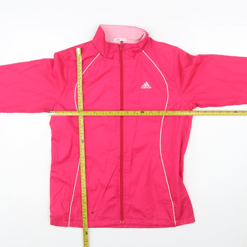 Adidas Women's Pink ClimaProof Windbreaker Jacket Size 8