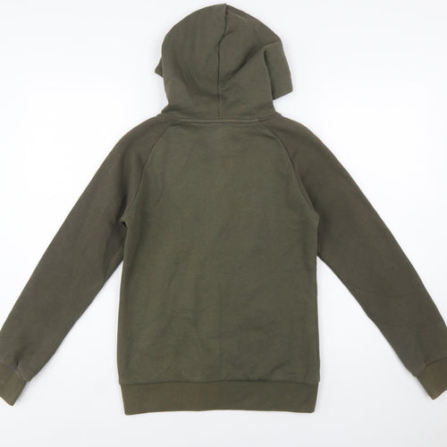 Kappa Women's Green Henley Hoodie UK 8 Cotton Blend Leeds United Style