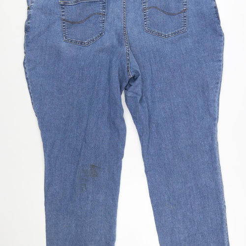 Lee Womens Blue Plus Petite Relaxed Straight Leg Mid Rise Jeans 26W