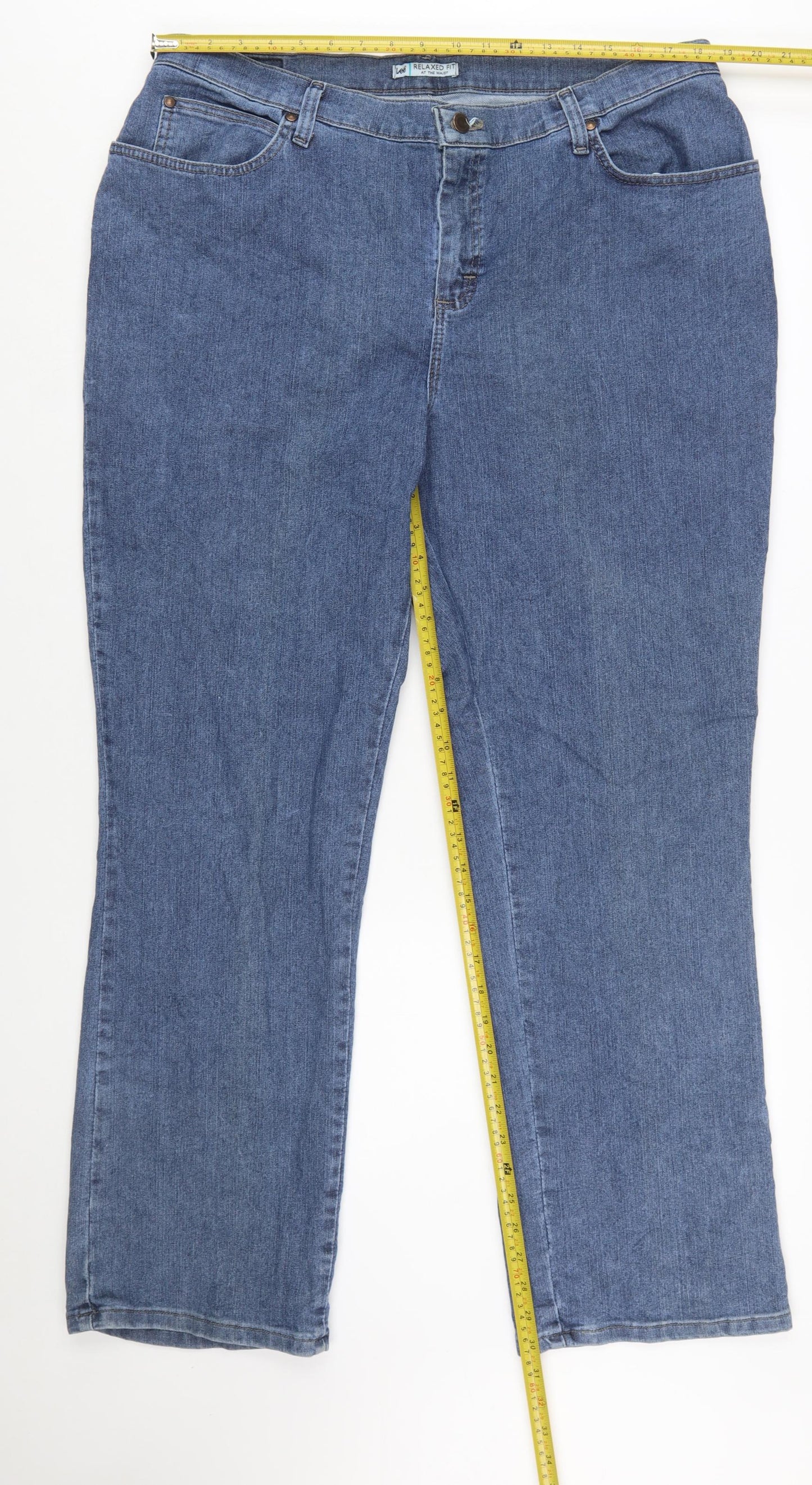 Lee Women’s Blue Relaxed Fit Straight Jeans Size 18W Plus