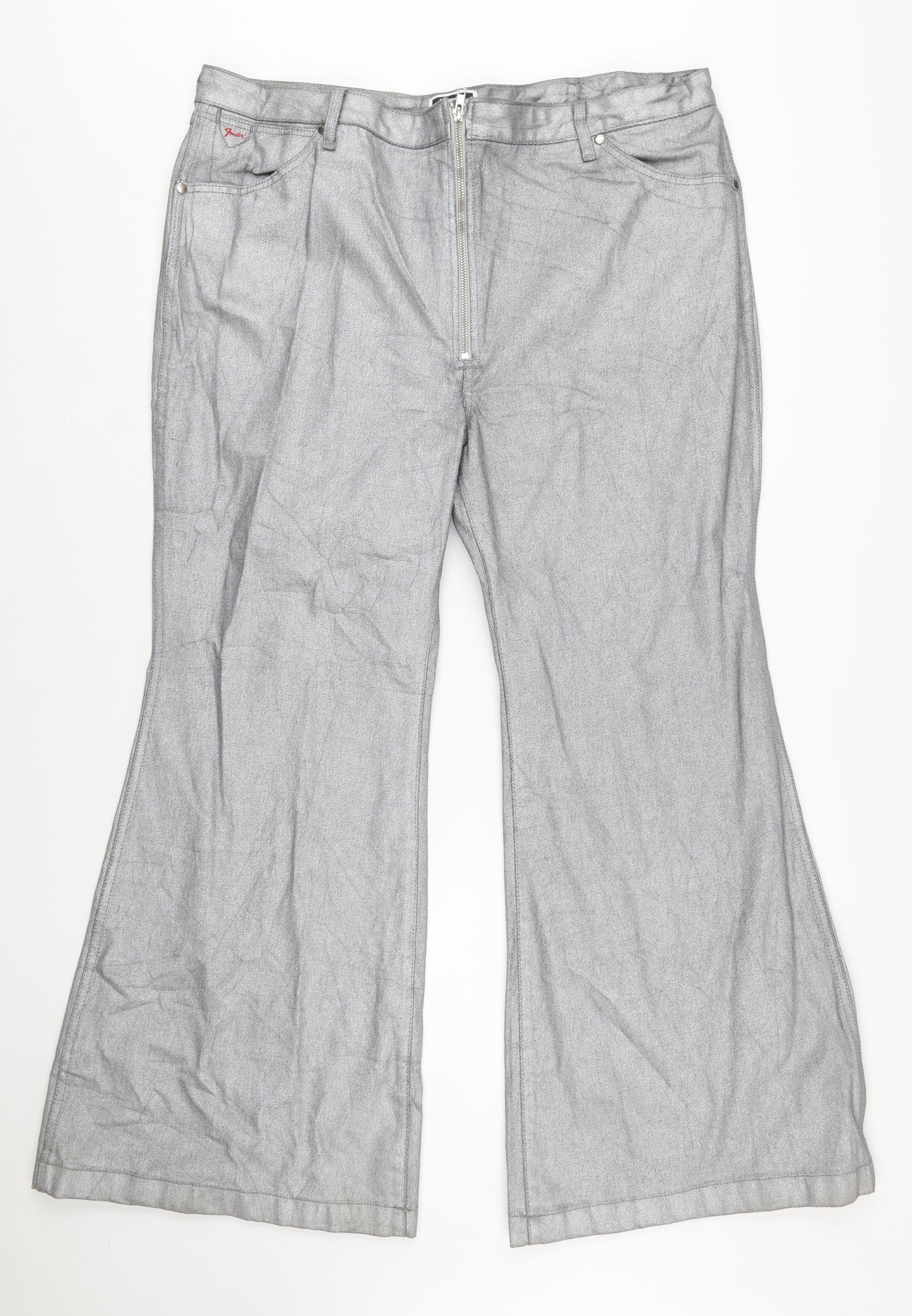 Wrangler Women's Silver Flared Wanderer Jeans Size 16