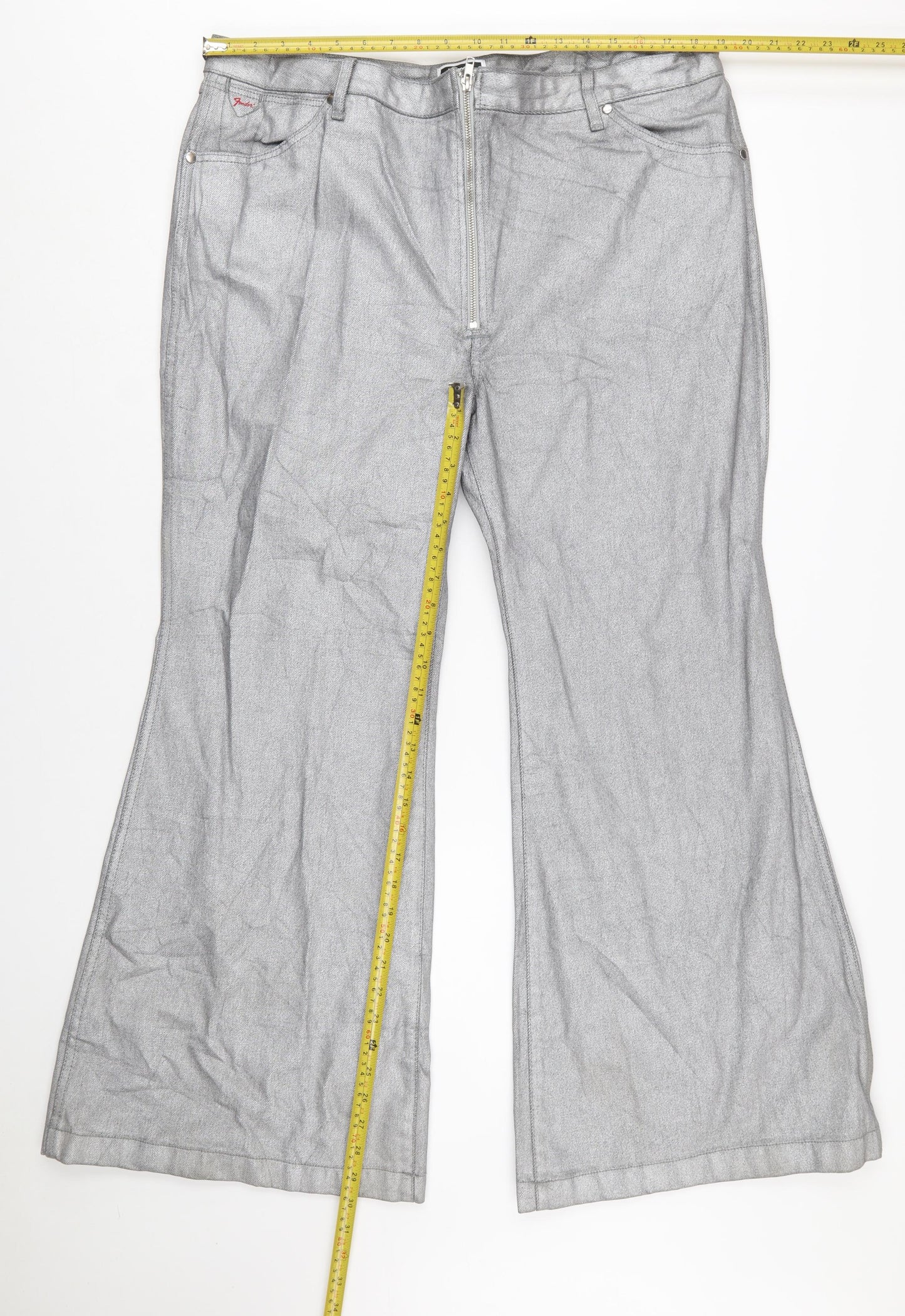 Wrangler Women's Silver Flared Wanderer Jeans Size 16