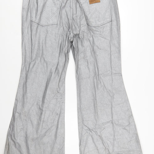 Wrangler Women's Silver Flared Wanderer Jeans Size 16