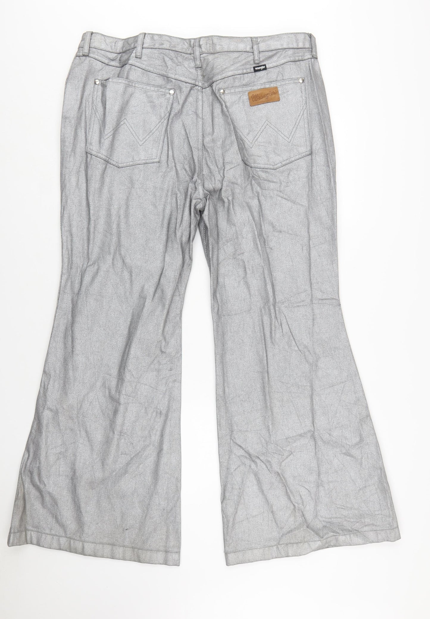 Wrangler Women's Silver Flared Wanderer Jeans Size 16