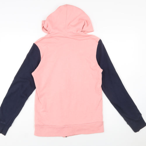 Adidas Womens Pink & Navy Full Zip Hoodie S 8-10 Sportswear
