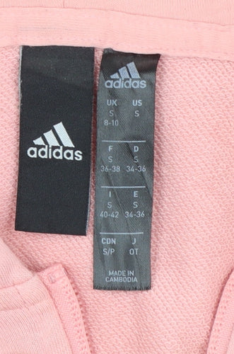 Adidas Womens Pink & Navy Full Zip Hoodie S 8-10 Sportswear