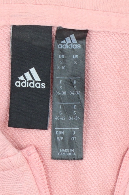 Adidas Womens Pink & Navy Full Zip Hoodie S 8-10 Sportswear