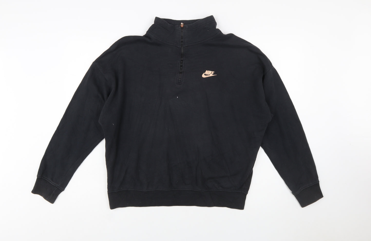 Nike Women Black Oversized Half Zip Sweatshirt Small