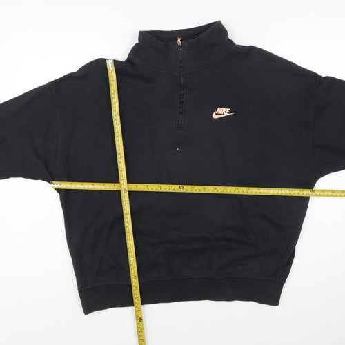 Nike Women Black Oversized Half Zip Sweatshirt Small