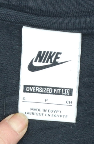 Nike Women Black Oversized Half Zip Sweatshirt Small