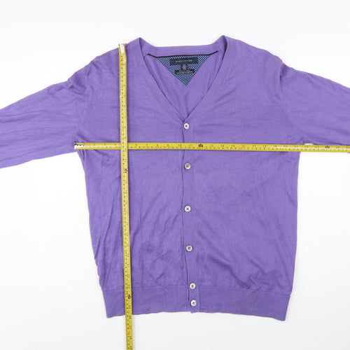 Tommy Hilfiger Men’s Purple Cotton V-Neck Cardigan Size L