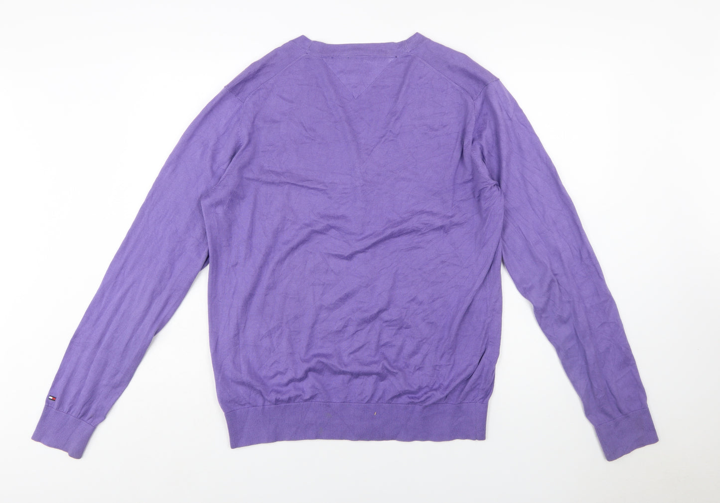 Tommy Hilfiger Men’s Purple Cotton V-Neck Cardigan Size L