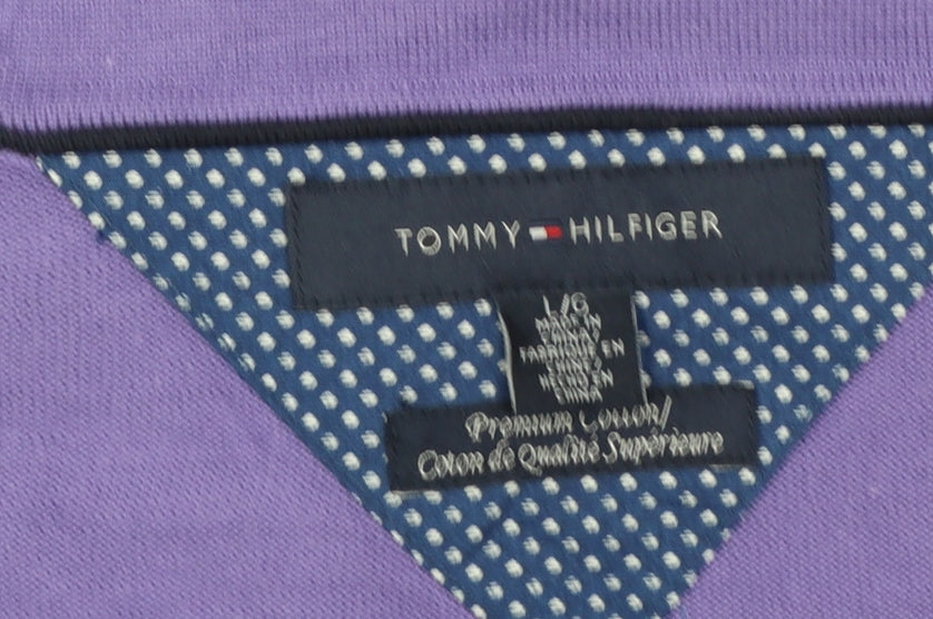 Tommy Hilfiger Men’s Purple Cotton V-Neck Cardigan Size L